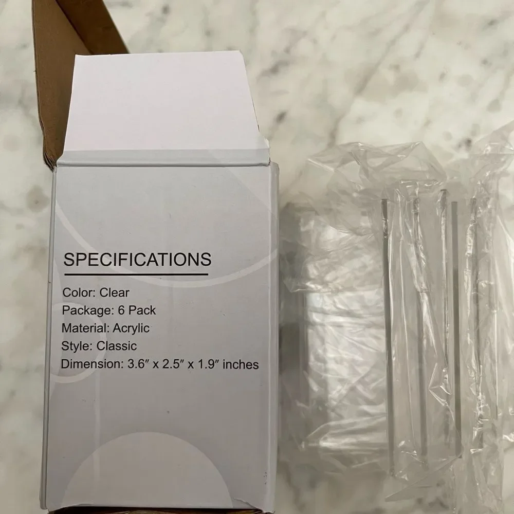 Maxgear 6 pack of clear acrylic business card holders for home office